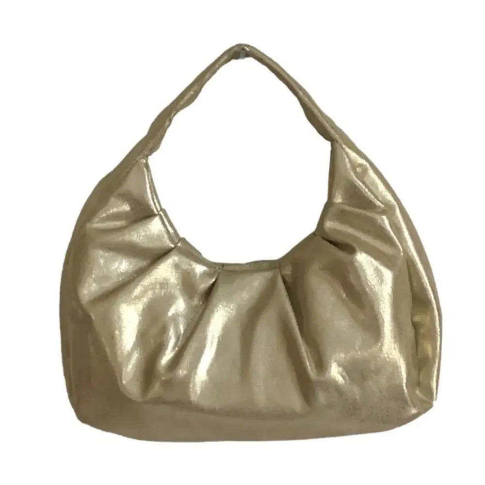INC International Concepts Bag Purse KJ Gold Hobo Crescent Medium Handbag Bag